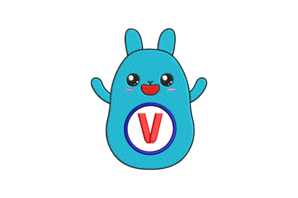 Cute Rabbit Letter V: A Whimsical Holiday Embroidery Staple
