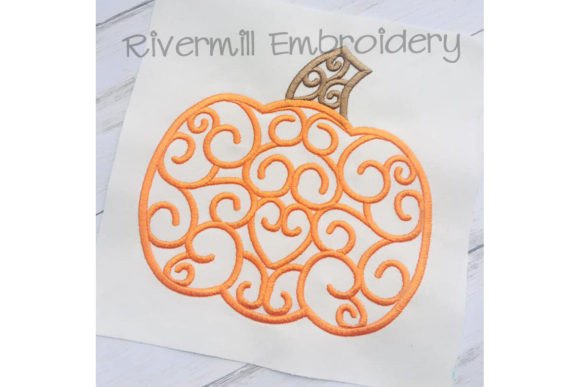 Swirl Pumpkin: Elegant Autumn Embroidery That Sells